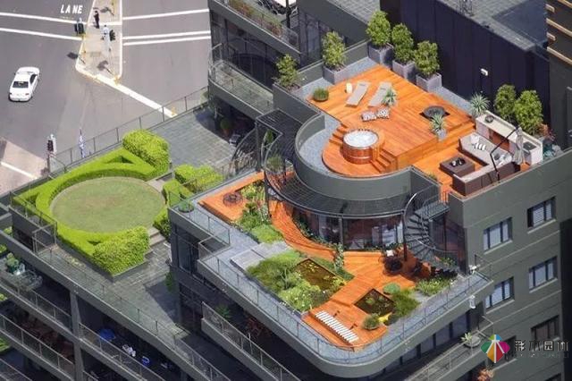 屋頂花園露臺設(shè)計案例效果圖